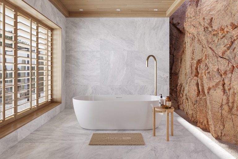 sala de banho com roca